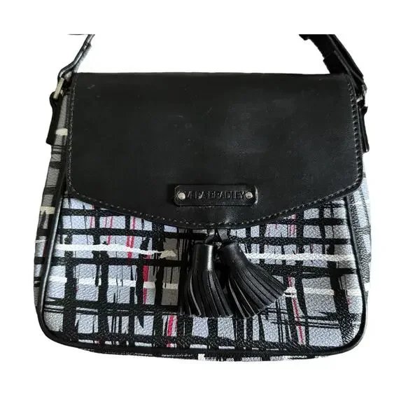Vera Bradley Black Multicolor Plaid Design Small Adjustable Strap Crossbody Bag - Picture 2 of 10